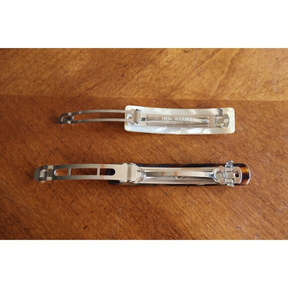 Lot Hair Clips Vintage Faux Mother Of Pearl France & Goody Faux Tortoise Shell - Picture 8 of 11